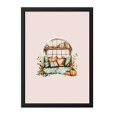 Cozy Reading Nook Wall Art, Fall Decor Print, Pumpkin Window Seat, Autumn Aesthetic, Book Lover Gift, Warm Home Art, Home Decor - Tawshia